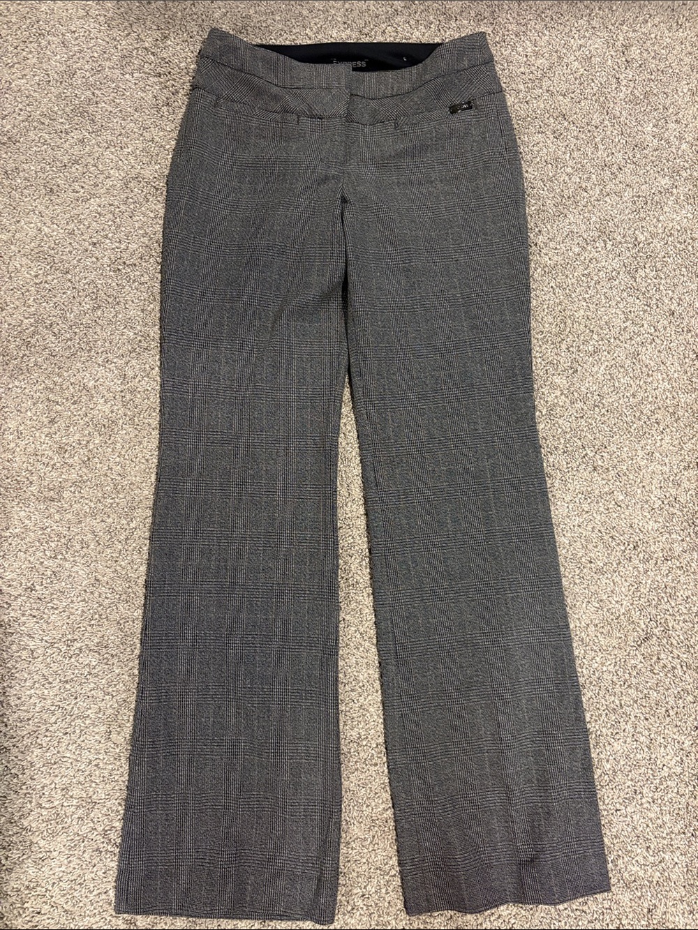 Express Gray Plaid Dress Pants